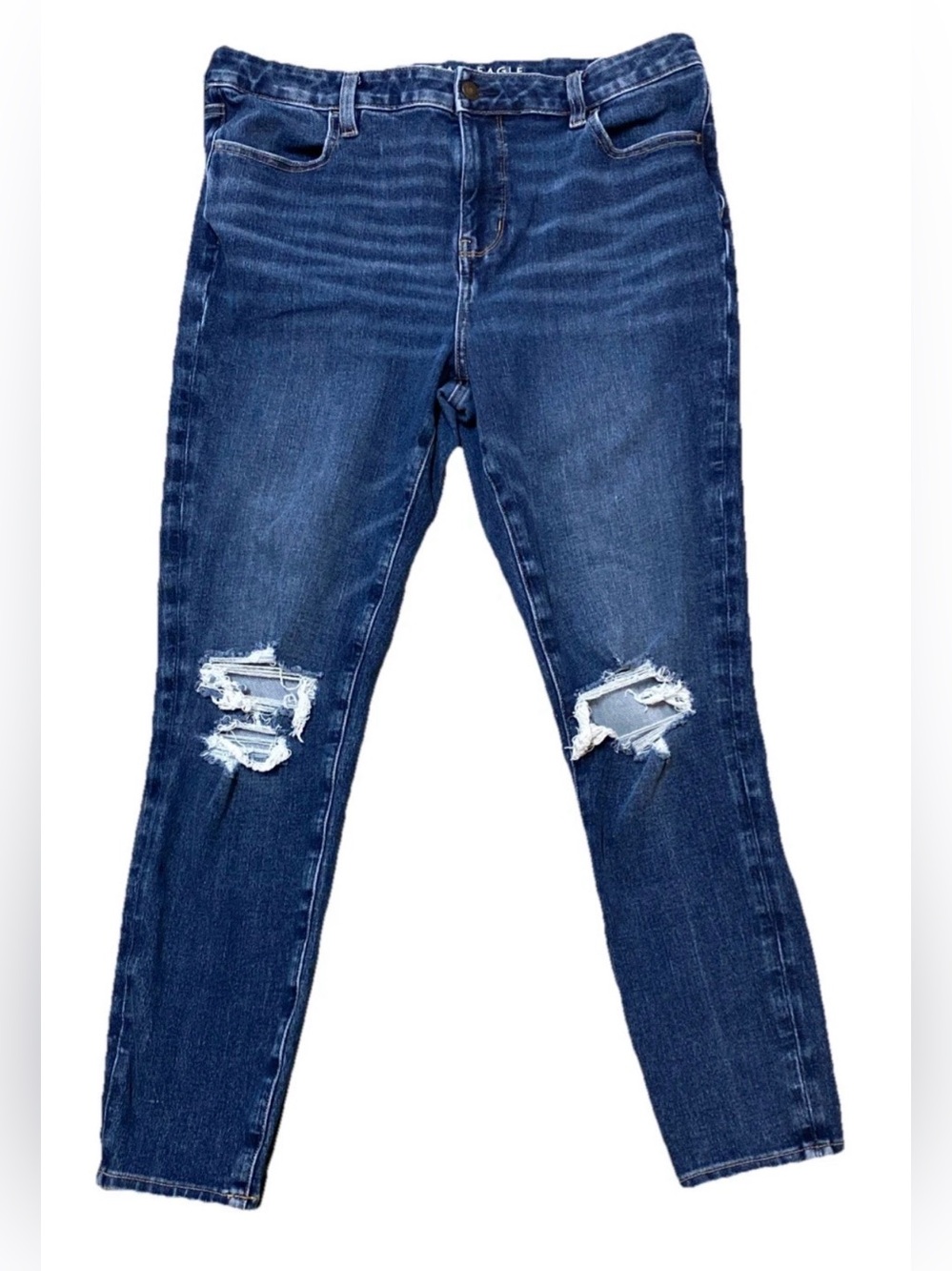 American Eagle Jeans Womens High Rise Jegging Distressed Size 16 Stretch